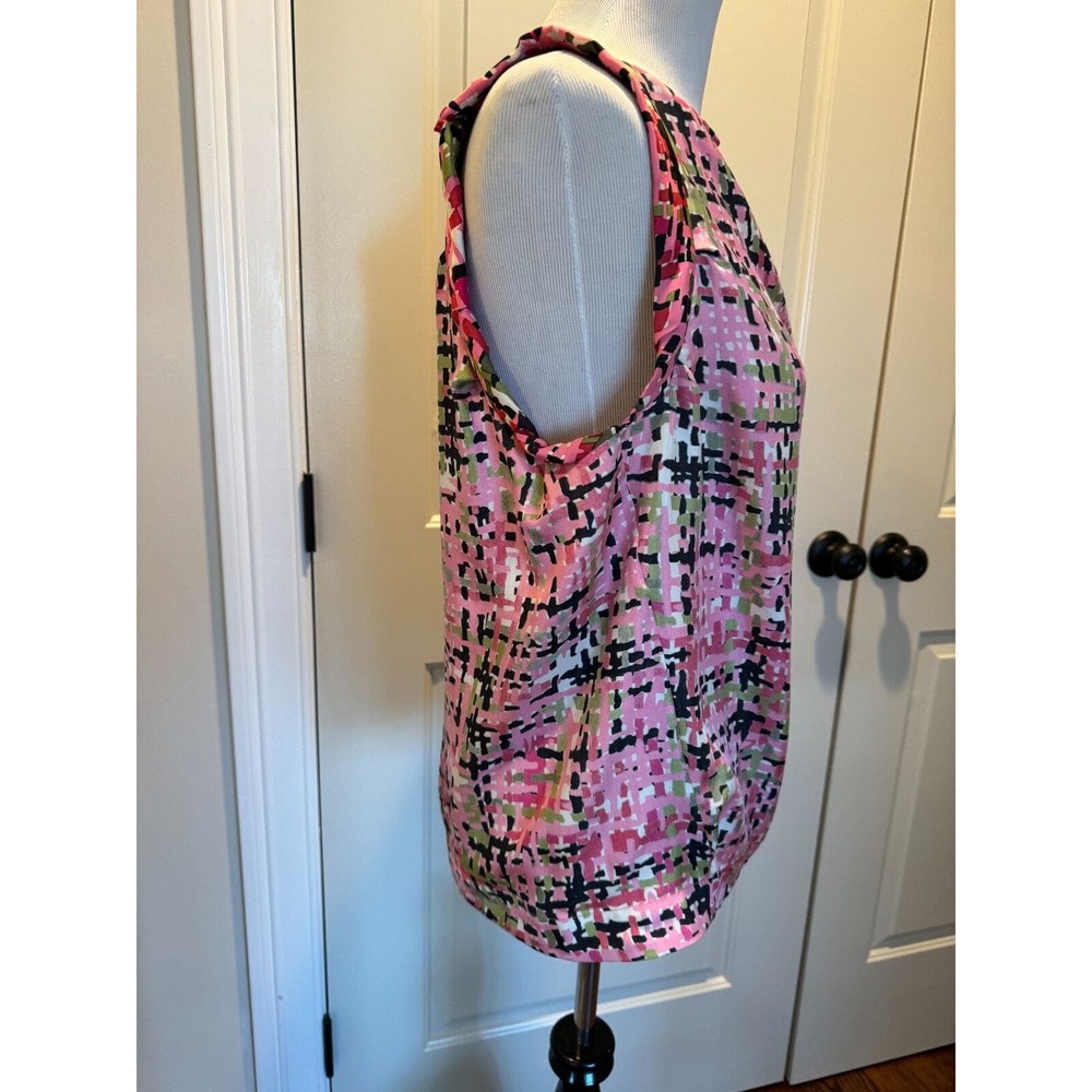 Yves Saint Laurent Silk Pink Multi Printed Sleeveless Blouson Top SZ Fr 42/US 10 - Picture 4 of 8